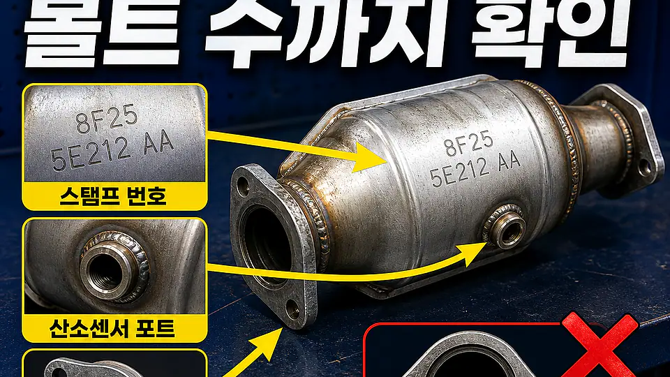 촉매 플랜지 형상 확인 대조 포인트