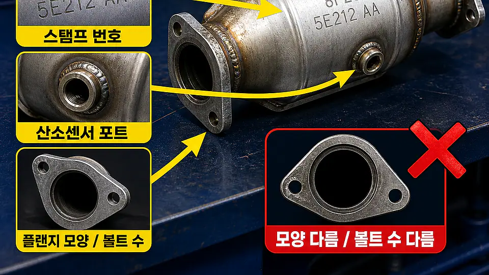 촉매 플랜지 형상 확인 핵심 대상