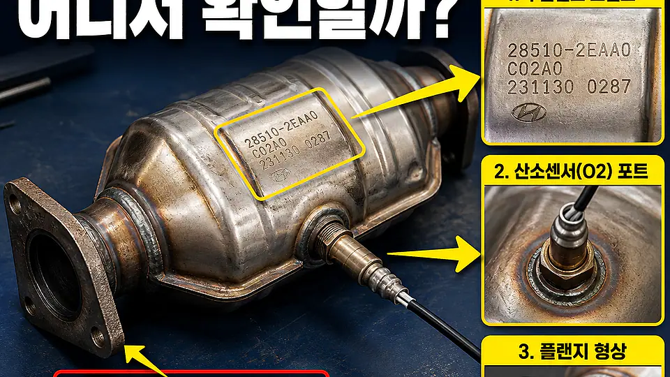 자동차 촉매 부품번호 확인 대조 포인트