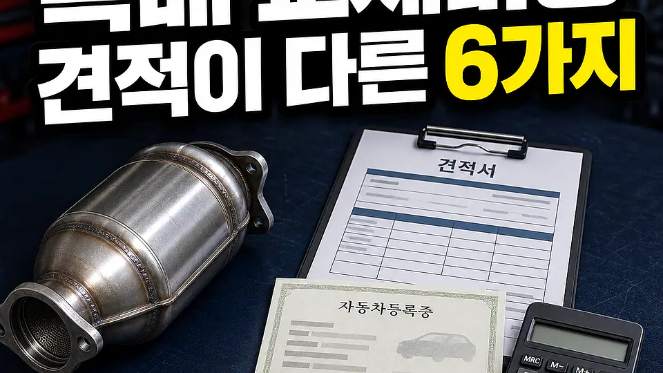자동차 촉매 교체 비용 대조 포인트
