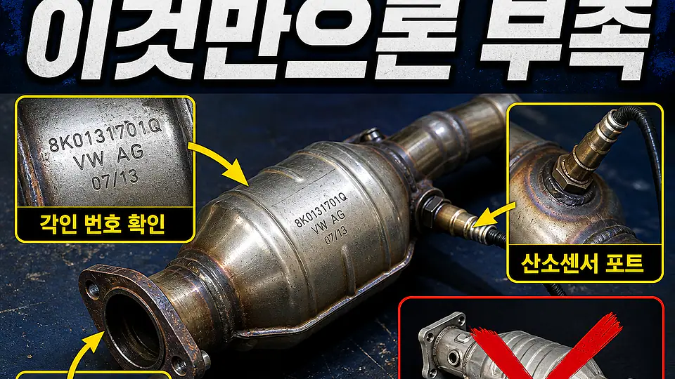 차대번호로 촉매 확인 대조 포인트