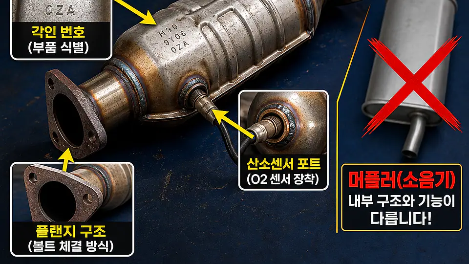 촉매와 머플러 차이 핵심 대상