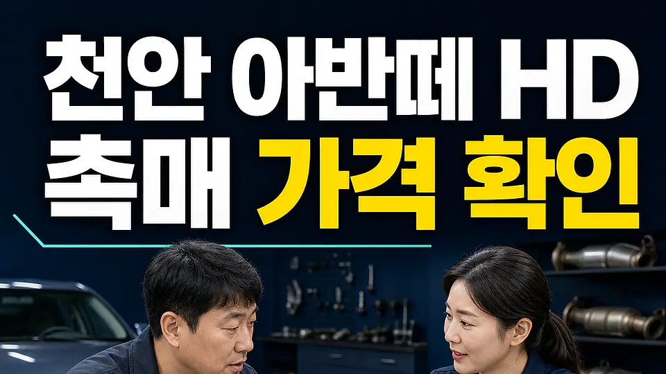 천안 아반떼 HD 촉매 가격 다음 행동