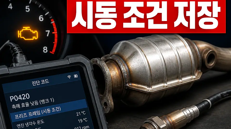 냉간 시동 후 촉매 경고등 대조 포인트