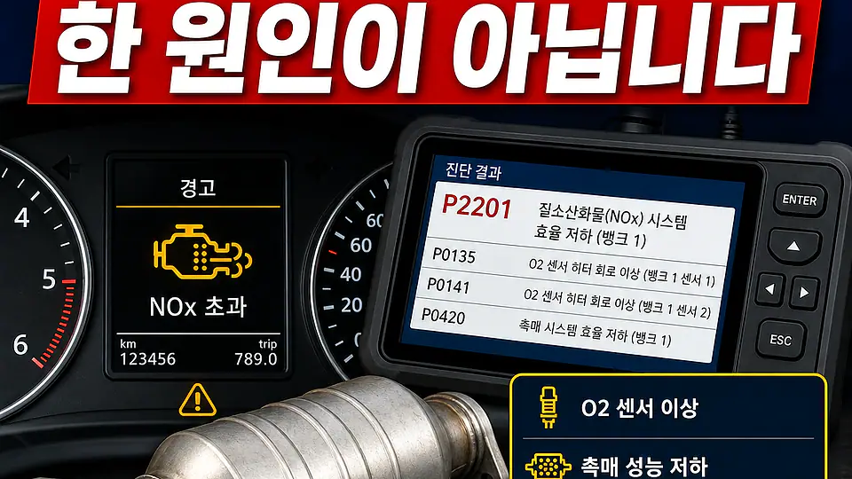 배출가스 NOx 초과 불합격 대조 포인트