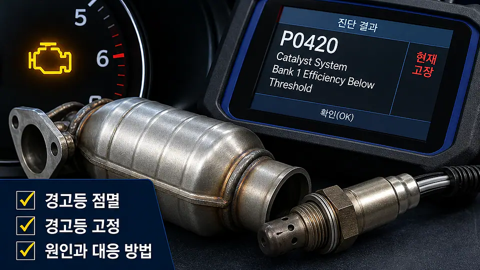 엔진경고등 점멸과 고정 점등 핵심 대상