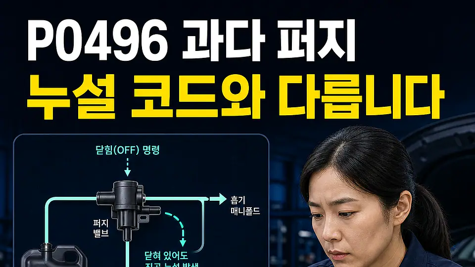 P0496 EVAP 과다 퍼지 다음 행동