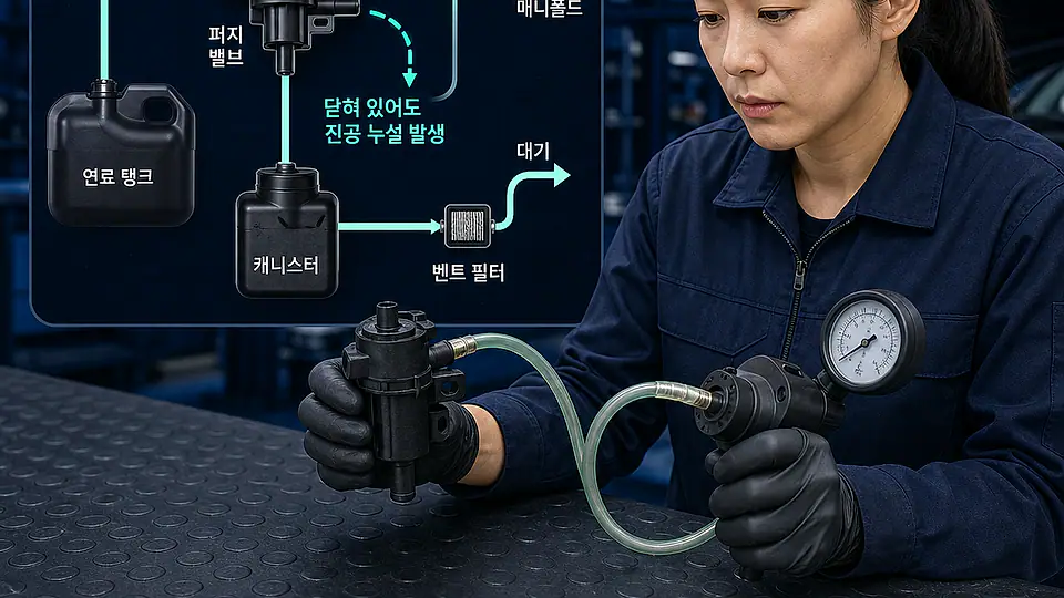 P0496 EVAP 과다 퍼지 핵심 대상