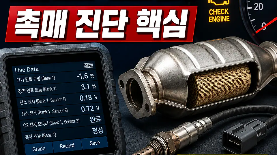 연료 트림과 촉매 진단 대조 포인트