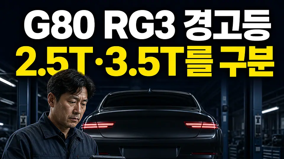 G80 RG3 촉매 경고등 다음 행동