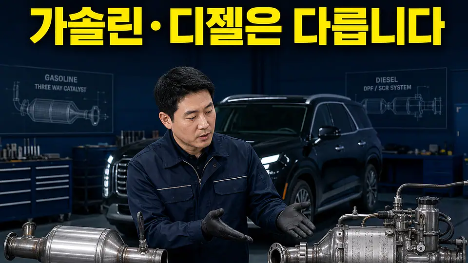 팰리세이드 LX2 촉매 대조 포인트