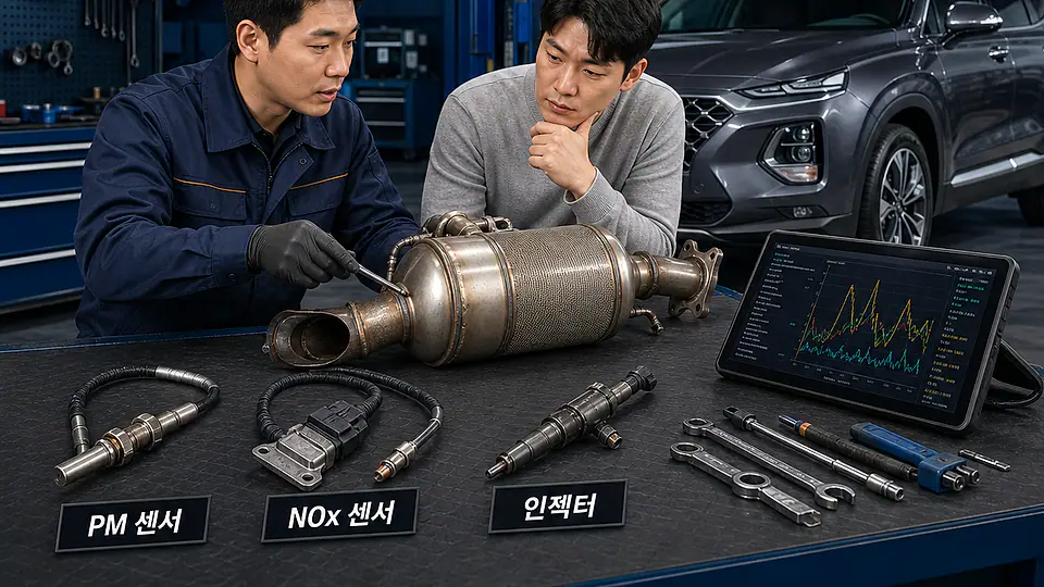 싼타페 TM DPF 교체 비용 핵심 대상