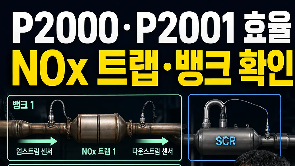 P2000 P2001 NOx 트랩 효율 다음 행동
