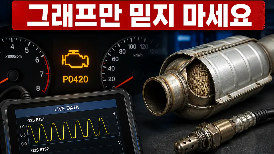 산소센서 파형과 촉매 진단 대조 포인트
