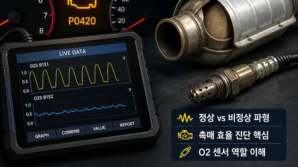 산소센서 파형과 촉매 진단 핵심 대상
