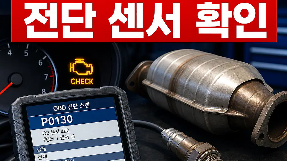 P0130 전단 산소센서와 촉매 대조 포인트