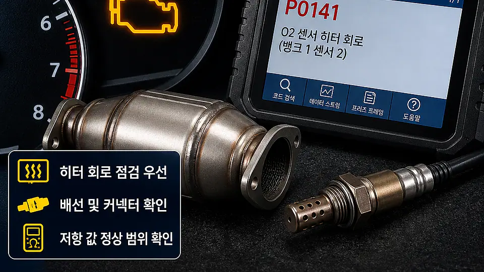 P0141 산소센서 히터와 촉매 핵심 대상