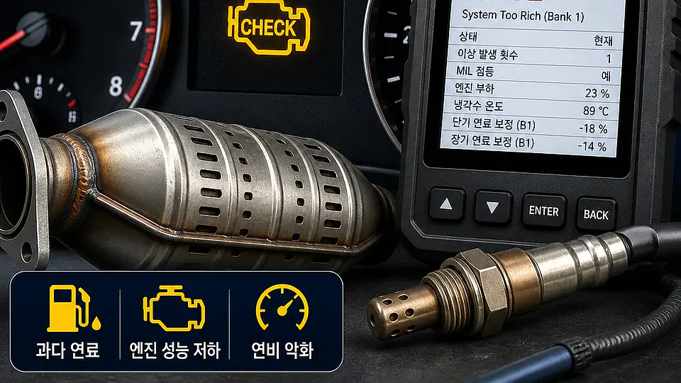 P0172 농후 혼합비와 촉매 핵심 대상
