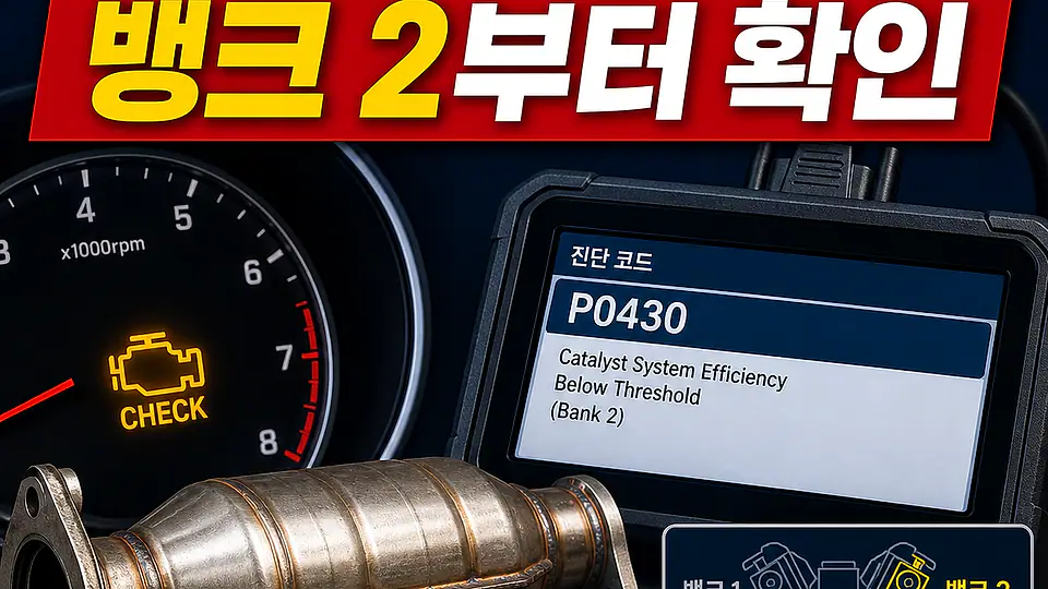P0430 촉매 효율 저하 대조 포인트