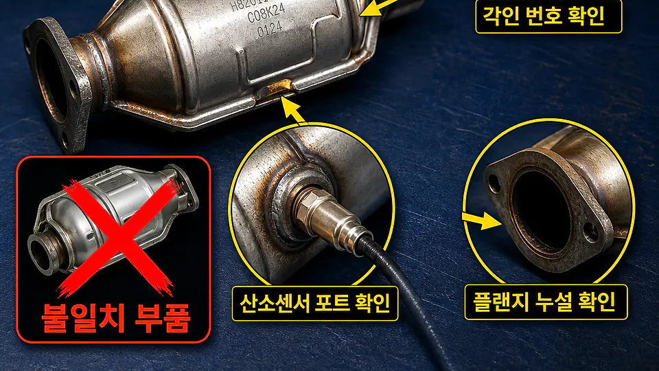 촉매 장착 후 배기 누설 확인 핵심 대상
