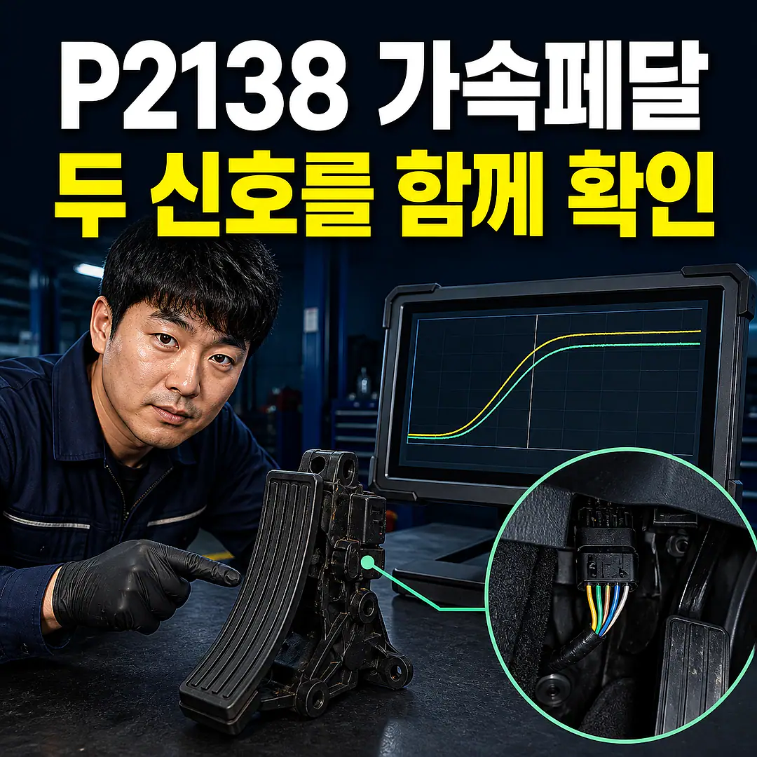 P2138 가속페달 상관 오류, APP 두 신호 확인 정사각형 썸네일