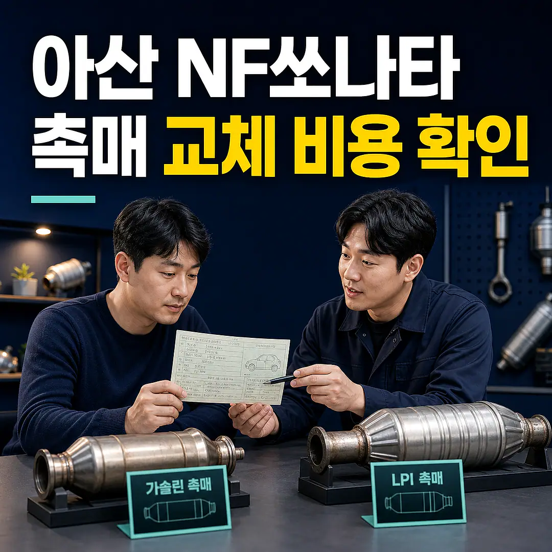 아산 NF쏘나타 촉매 교체 비용, 가솔린·LPI 확인 정사각형 썸네일