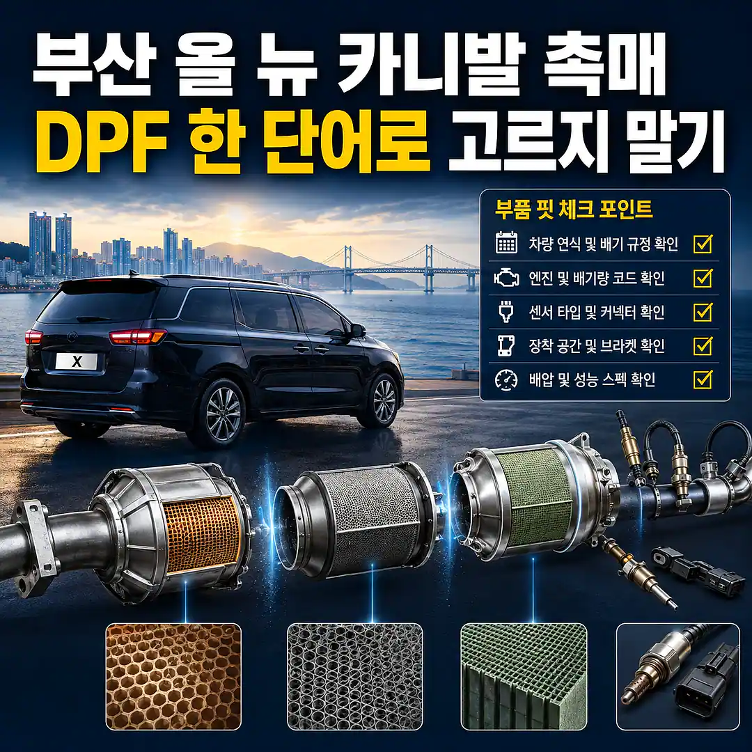 부산 올 뉴 카니발 자동차 촉매 택배구매, DPF라고만 적힌 견적으로 골라도 될까? 정사각형 썸네일