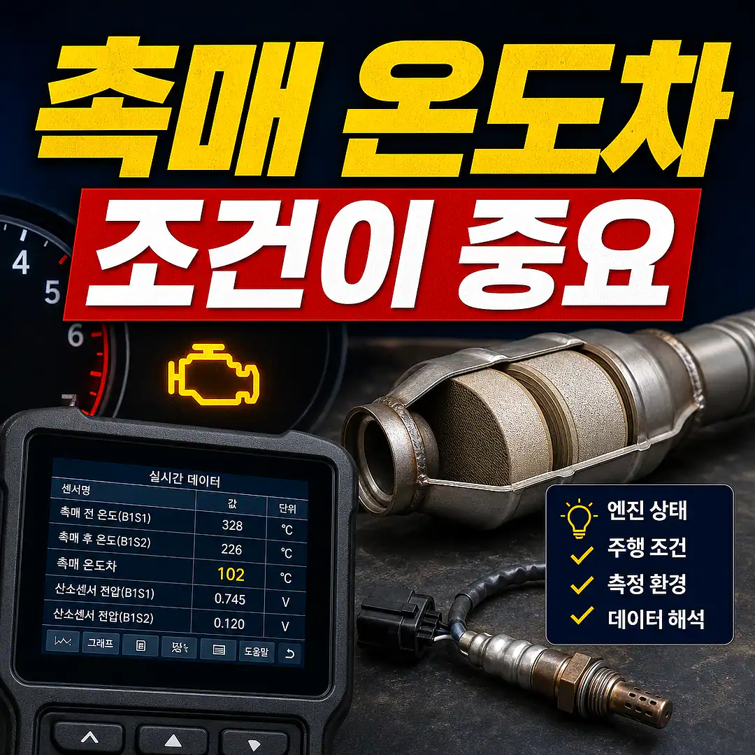 촉매 전후 온도 확인, 촉매 교체 전 꼭 확인할 진단 순서 정사각형 썸네일