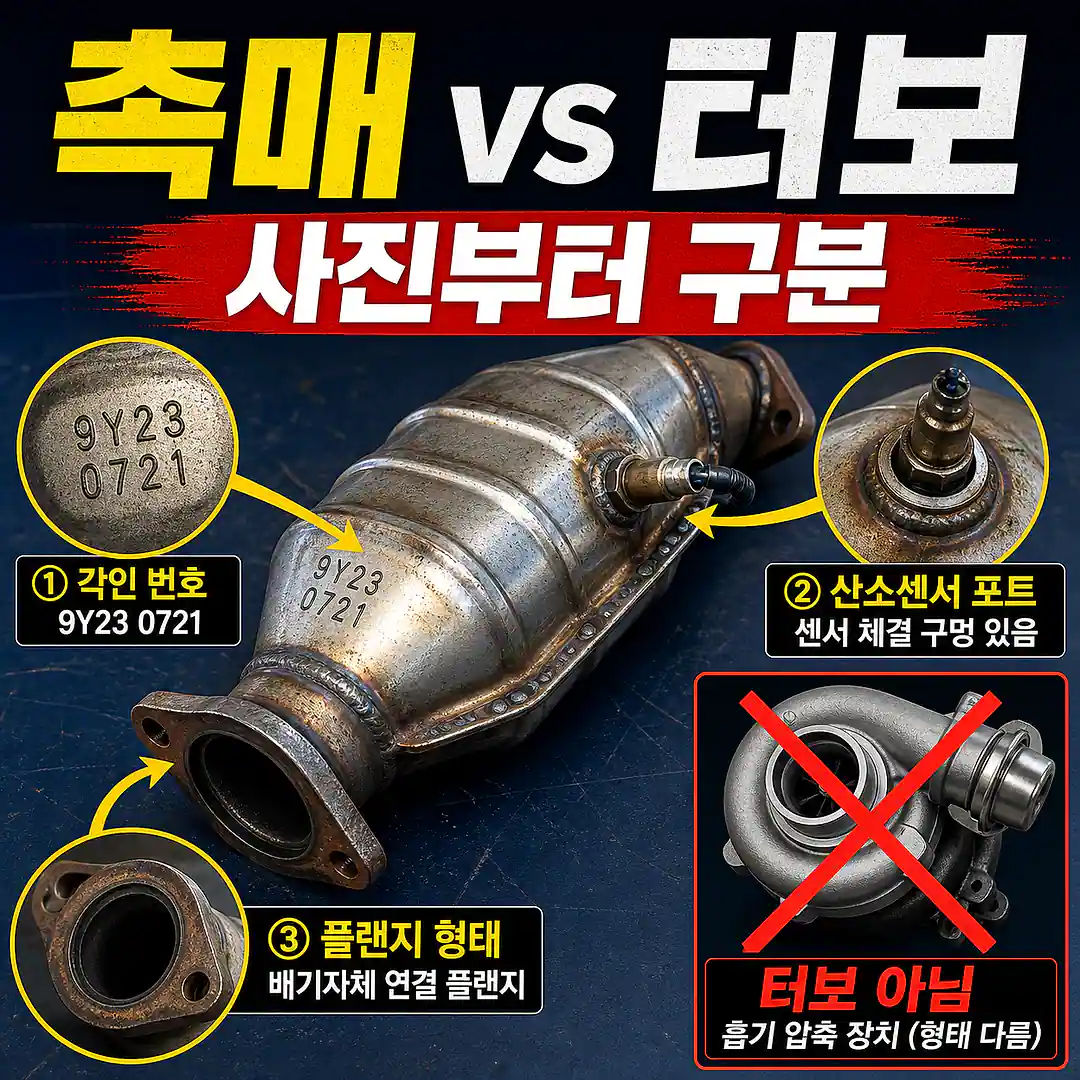 촉매와 터보차저 구분, 잘못 주문하지 않는 확인법 정사각형 썸네일