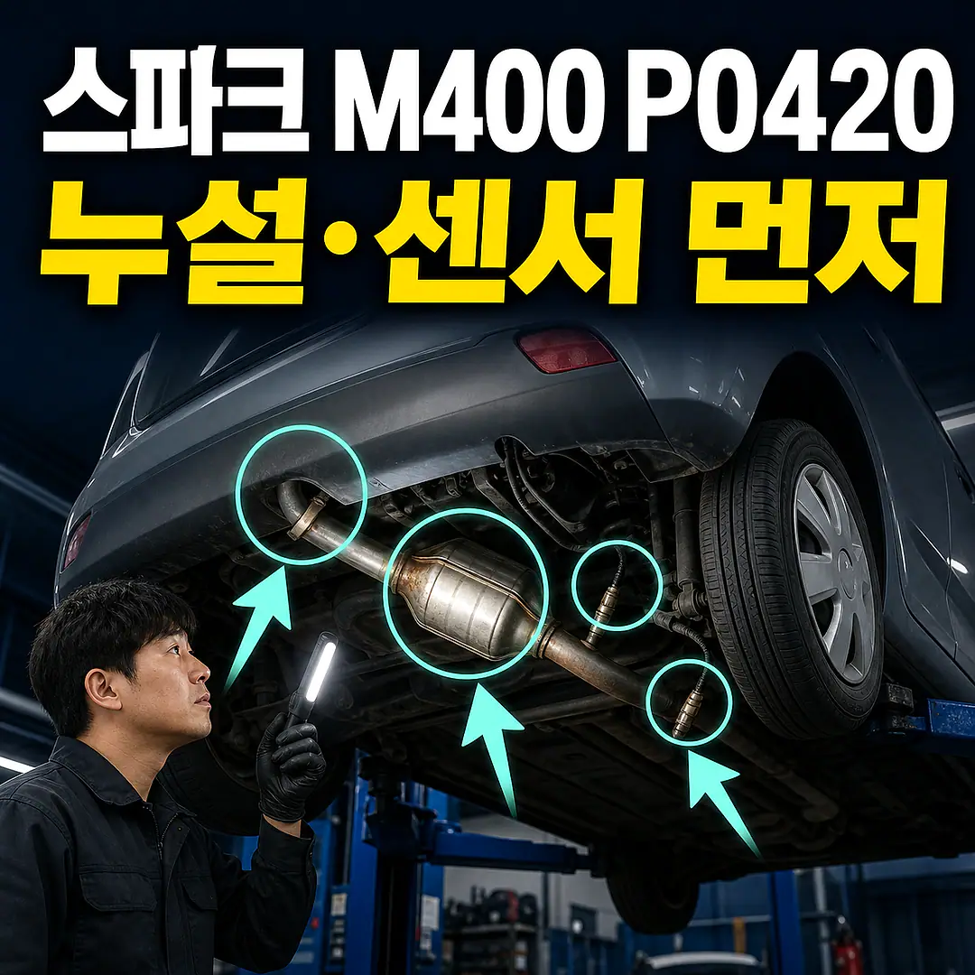 스파크 M400 P0420, 산소센서·누설 진단 순서 정사각형 썸네일