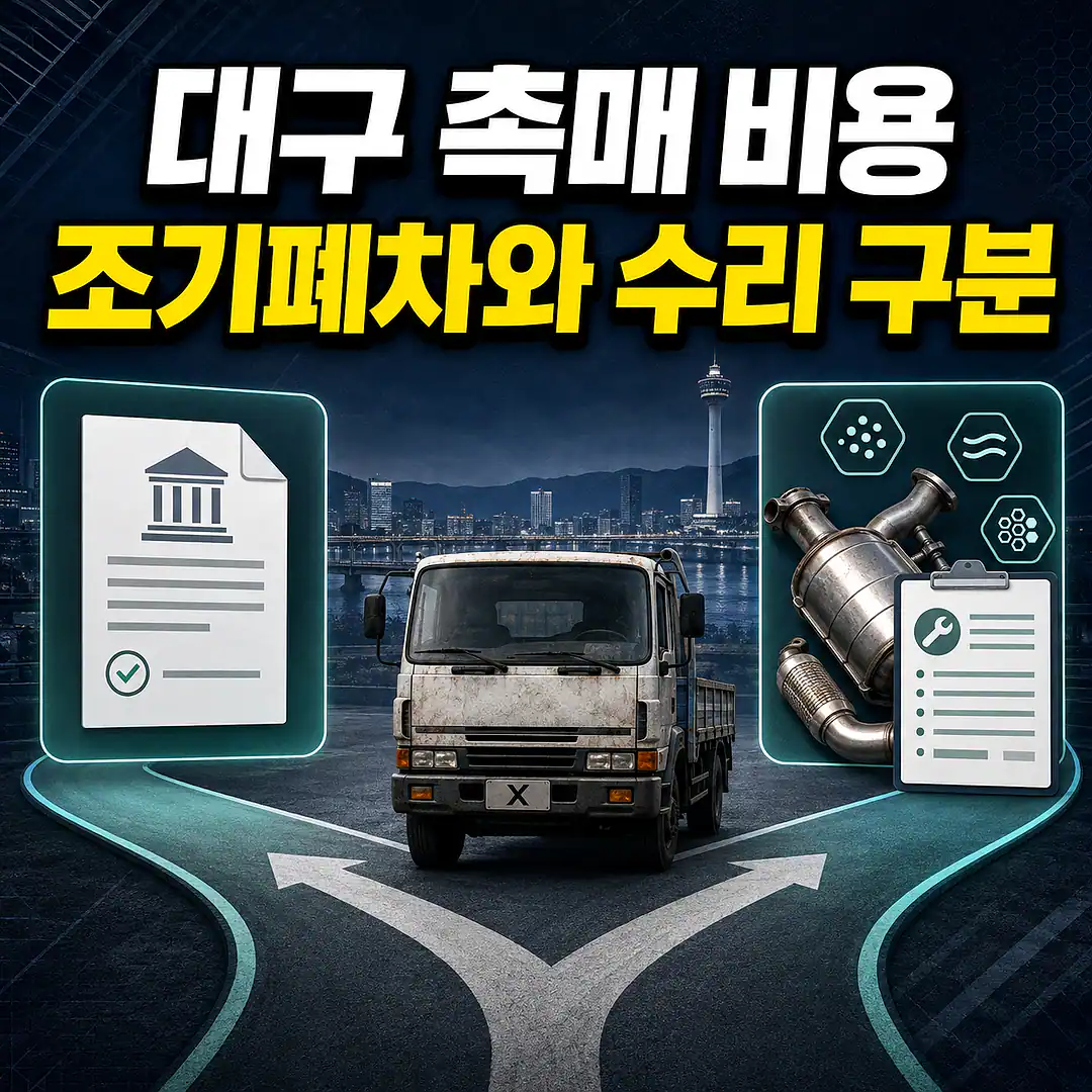 대구 노후 경유화물차 자동차 촉매 비용, 조기폐차 확인 전에 주문해도 될까? 정사각형 썸네일
