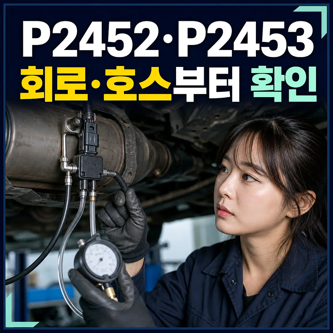 P2452·P2453 DPF 차압센서, 회로·범위 성능 구분 정사각형 썸네일