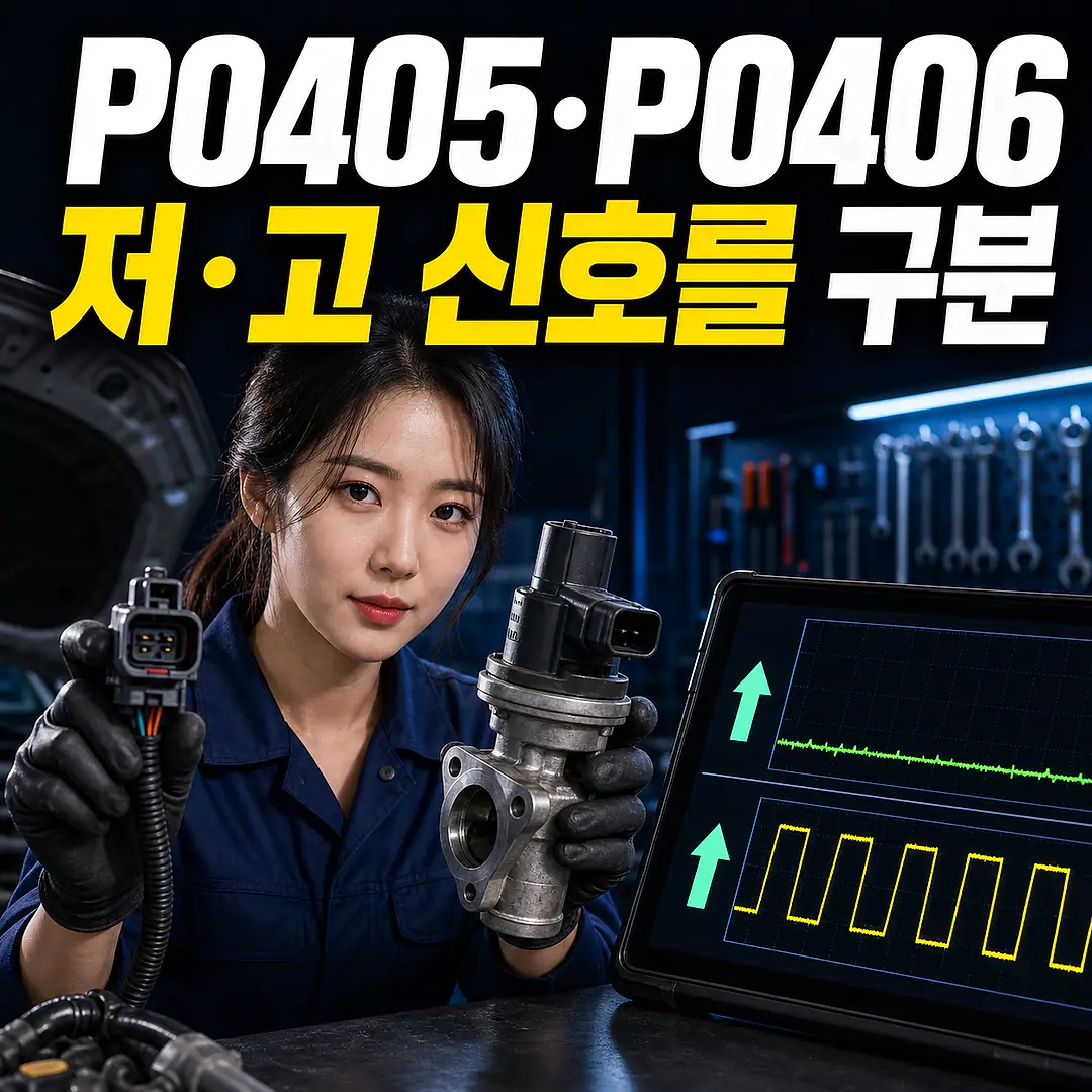 P0405·P0406 EGR 위치센서 저·고 신호 구분 정사각형 썸네일