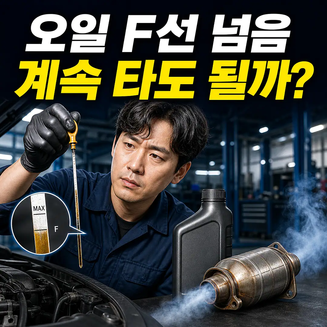 엔진오일 과다 주입과 촉매 경고, F선 위에서 할 일 정사각형 썸네일