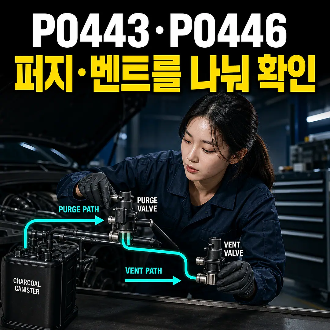 P0443·P0446 EVAP 회로, 퍼지·벤트 밸브 구분 정사각형 썸네일