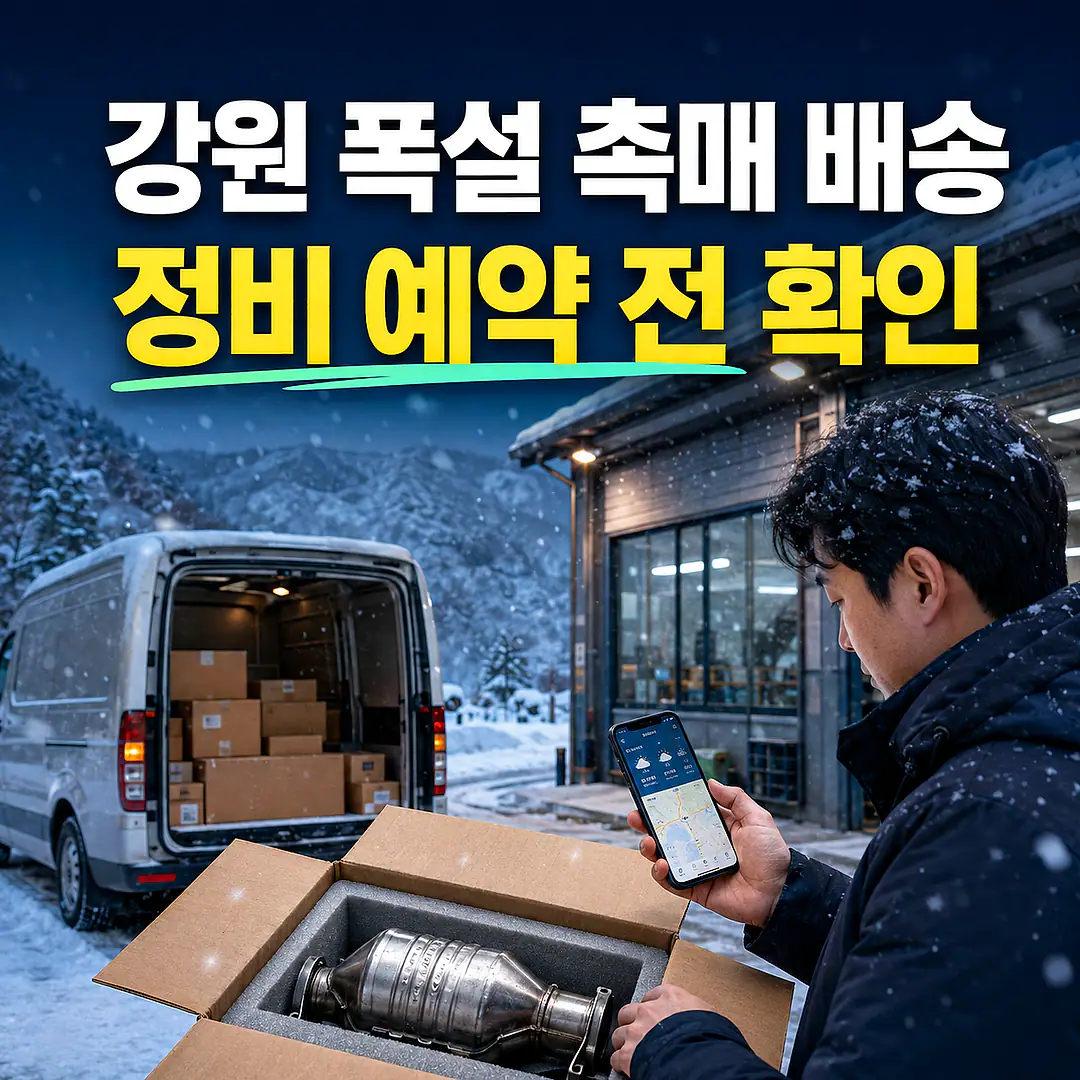 강원 자동차 촉매 택배배송, 폭설 시 구매·정비 일정 확인 정사각형 썸네일