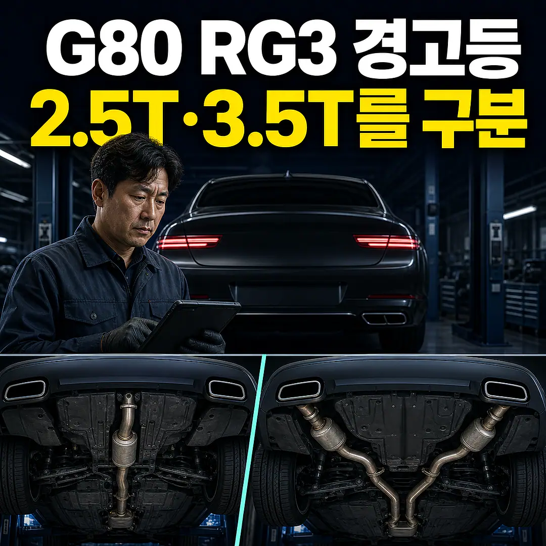 제네시스 G80 RG3 촉매 경고등, 2.5T·3.5T 구분 정사각형 썸네일