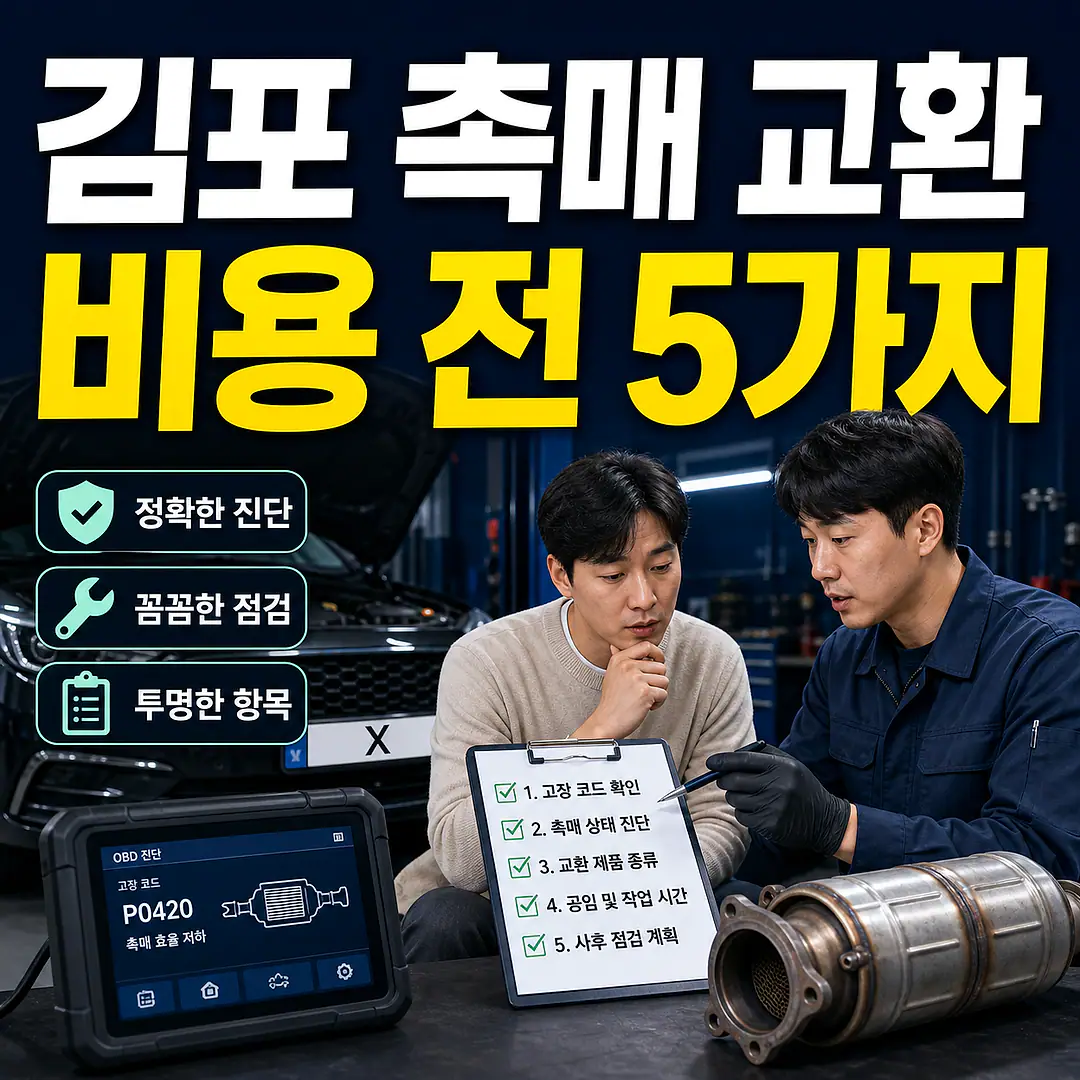 김포 촉매 교환 비용, 정비소 가기 전 확인할 5가지 정사각형 썸네일