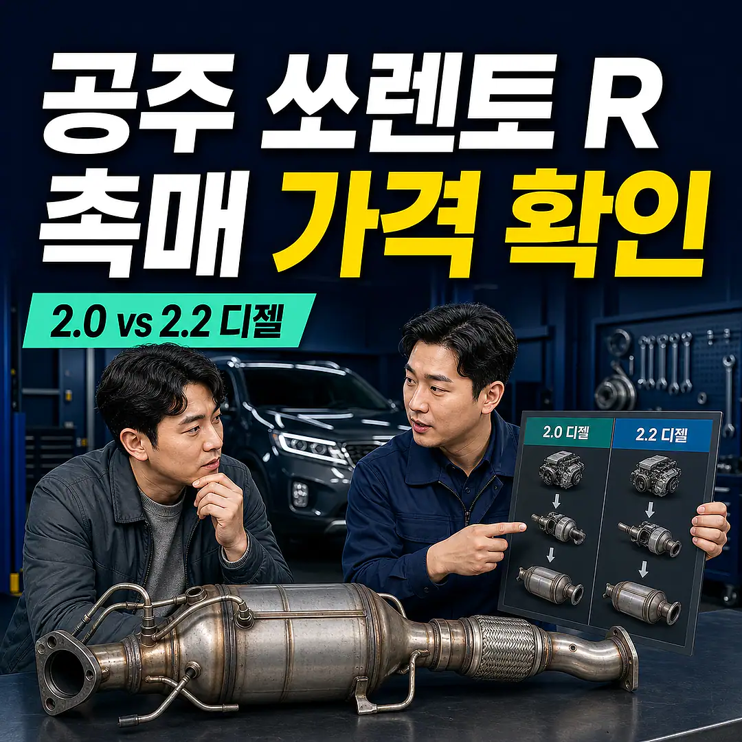 공주 쏘렌토 R 촉매 가격, 2.0·2.2 디젤 확인 정사각형 썸네일