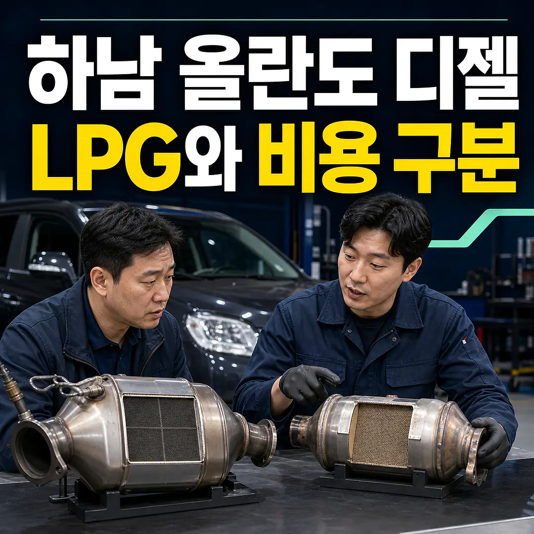하남 올란도 디젤 촉매 교체 비용, LPG와 구분 정사각형 썸네일