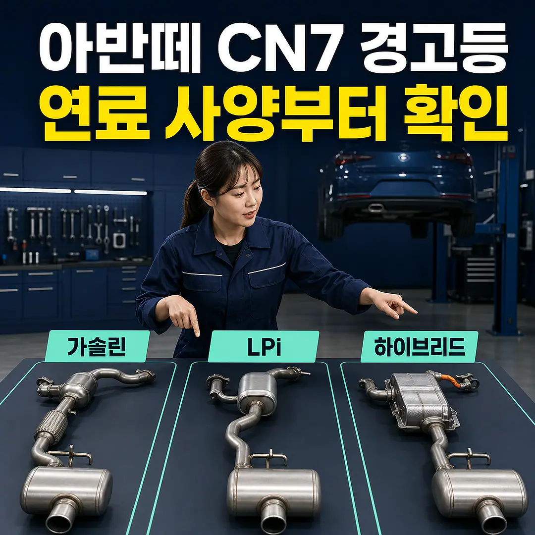 아반떼 CN7 촉매 경고등, 가솔린·LPi·하이브리드 구분 정사각형 썸네일