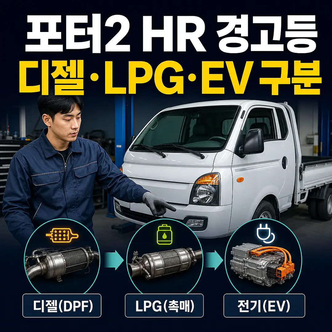 포터2 HR DPF 경고등, 디젤·LPG·EV부터 구분 정사각형 썸네일