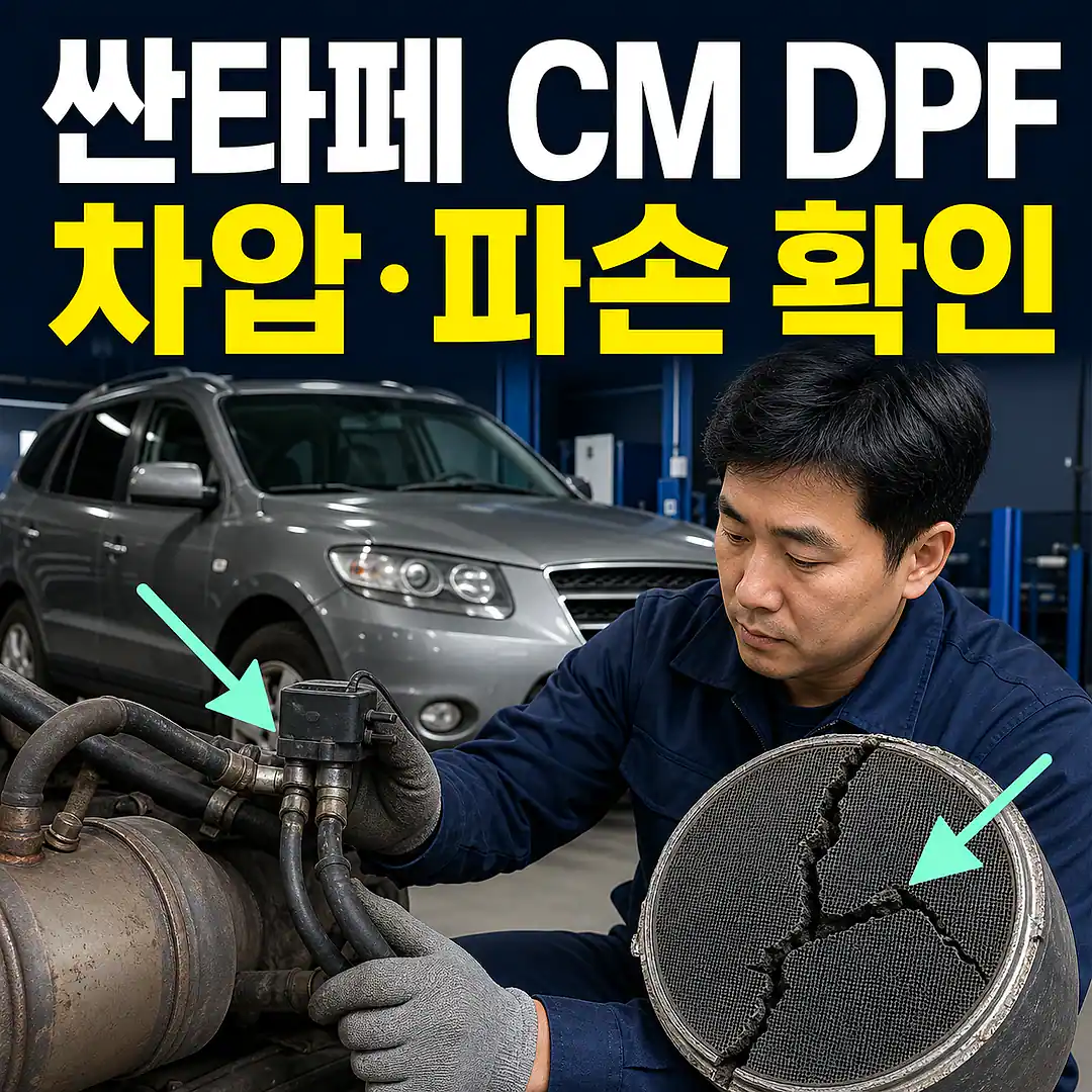 싼타페 CM DPF 교체 비용, 차압센서·파손부터 확인 정사각형 썸네일
