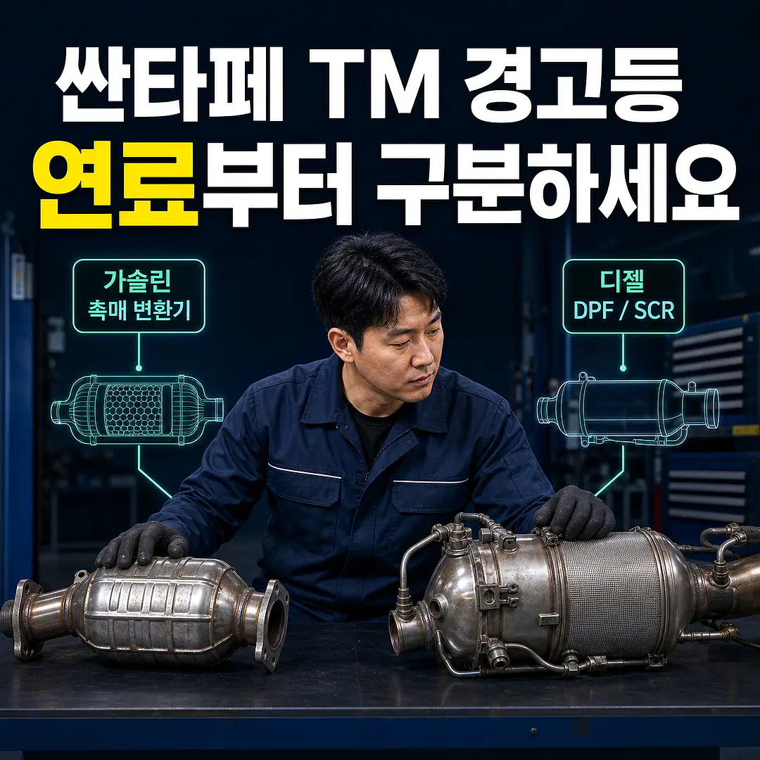 싼타페 TM 촉매 경고등, 가솔린·디젤부터 구분 정사각형 썸네일