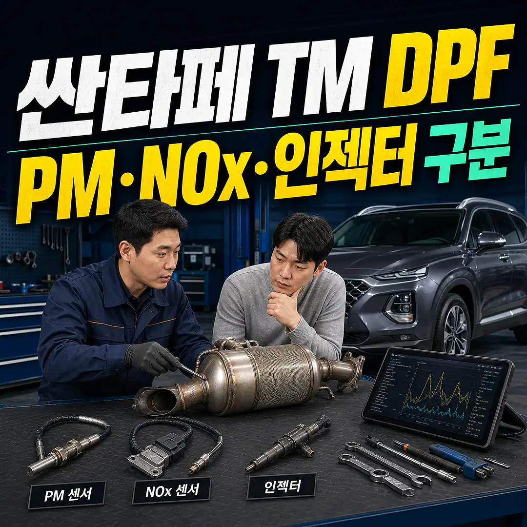 싼타페 TM 촉매 교체 비용, 센서와 본체 견적 구분 정사각형 썸네일
