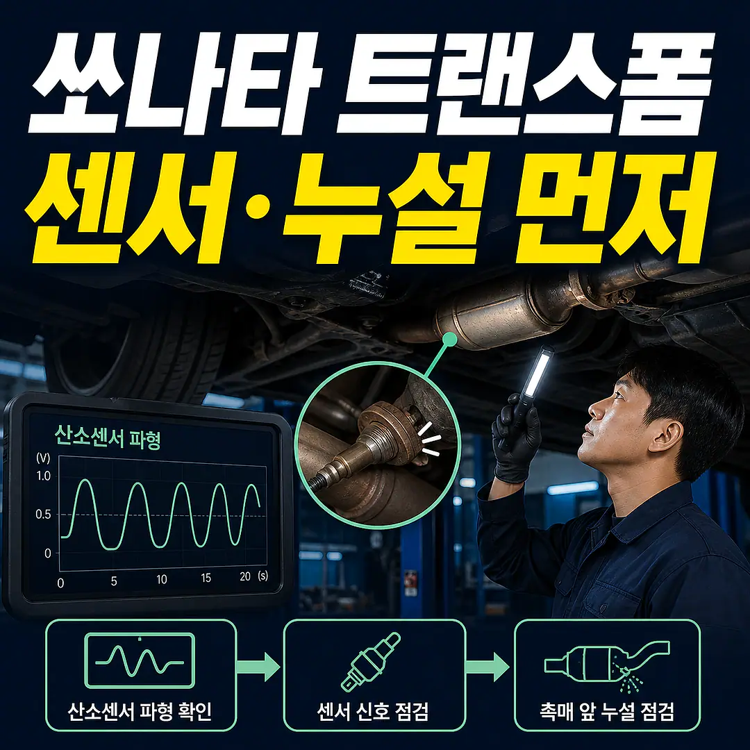 쏘나타 트랜스폼 촉매 교체 비용, 센서·누설부터 확인 정사각형 썸네일
