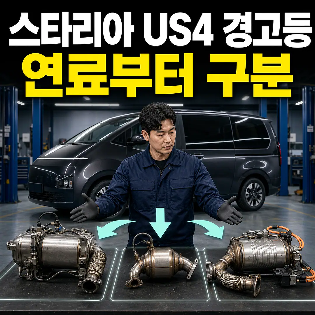 스타리아 US4 촉매 경고등, 디젤·LPG·하이브리드 구분 정사각형 썸네일
