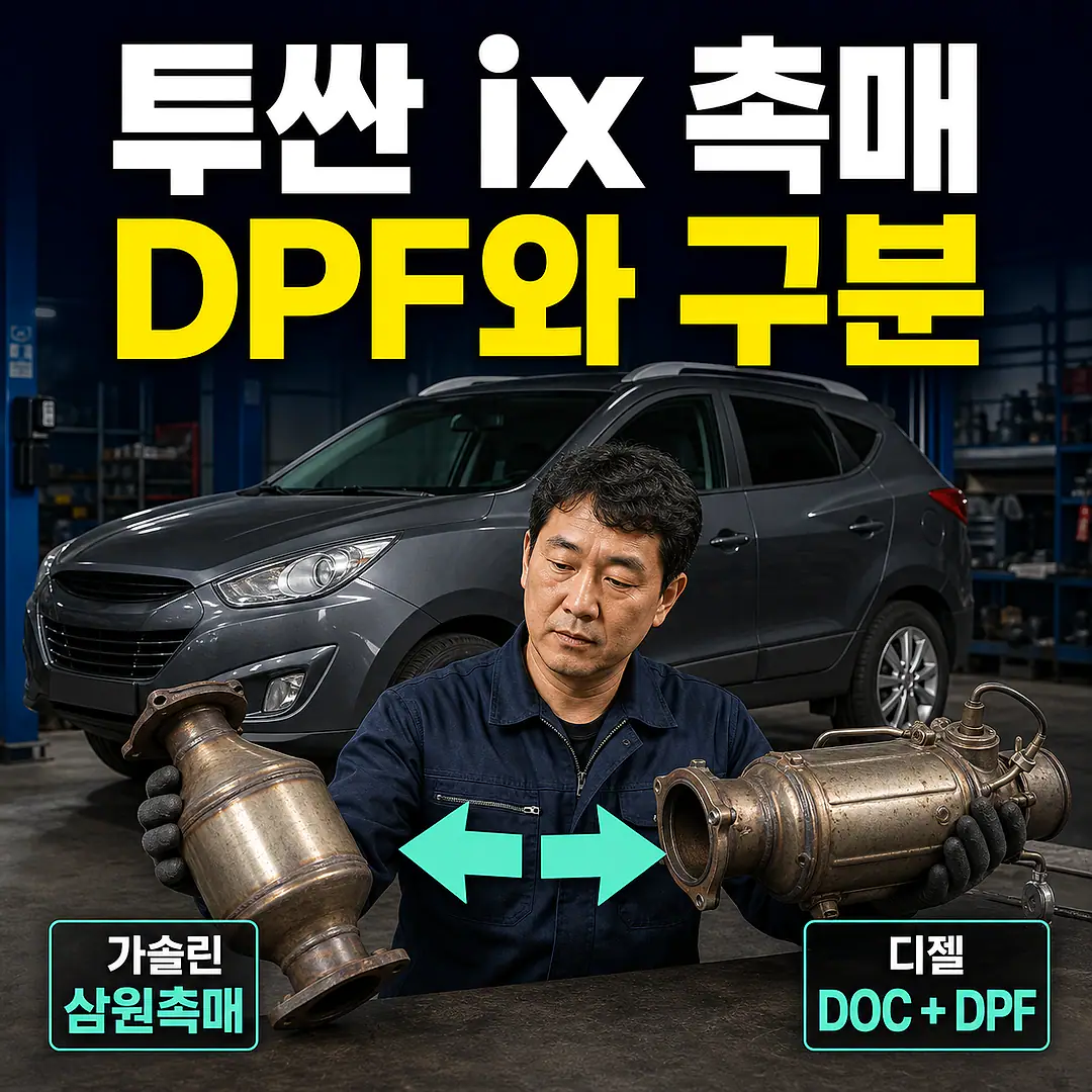 투싼 ix 촉매 교체 비용, 가솔린 촉매와 DPF 구분 정사각형 썸네일