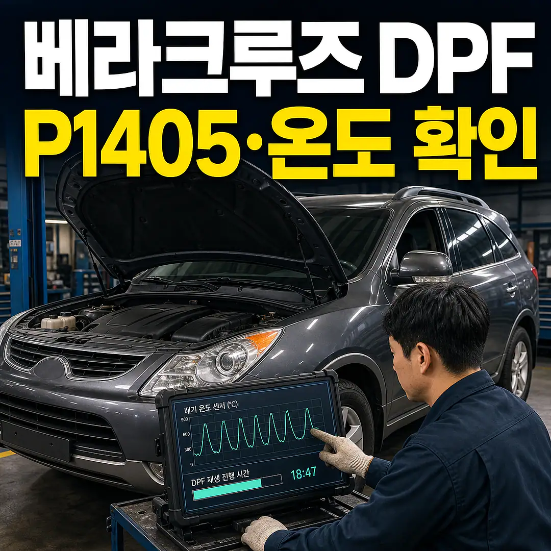 베라크루즈 DPF 교체 비용, P1405·배기온도센서 확인 정사각형 썸네일