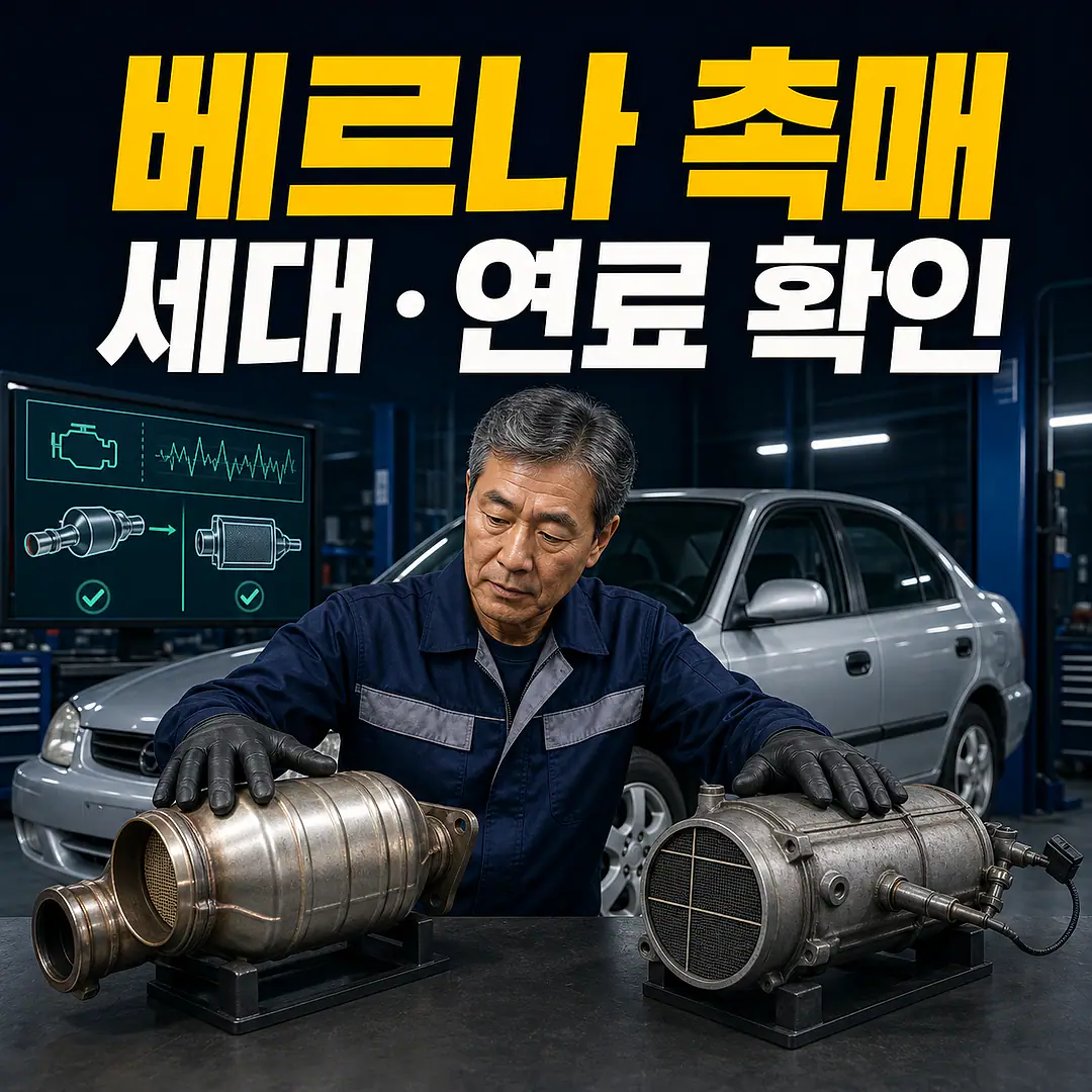 베르나 촉매 교체 비용, 구형·뉴 베르나와 연료 확인 정사각형 썸네일